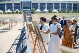 Первая леди Мехрибан Алиева ознакомилась в городе Чолпон-Ата с оздоровительно-реабилитационным центром «Алтын-Балалык» -ФОТО 