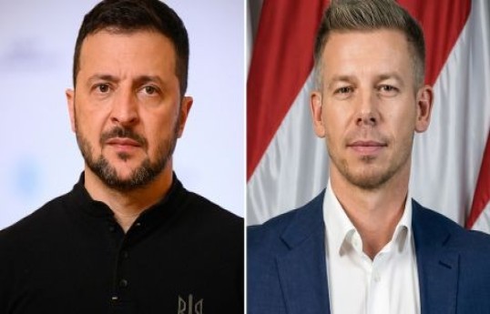 Президент Украины, Владимир Зеленский, премьер-министр Венгрии Петер Мадьяр