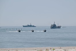 В Каспийском море проводятся тактические учения ВМС Азербайджана  с боевой стрельбой