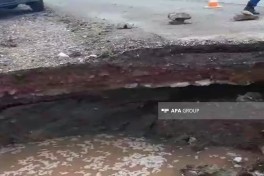 В Дашкесане сель нанёс серьёзный ущерб, произошло обрушение дороги — ФОТО 