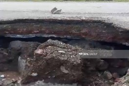 В Дашкесане сель нанёс серьёзный ущерб, произошло обрушение дороги — ФОТО 