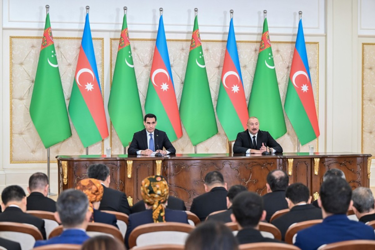 Президенты Азербайджана и Туркменистана выступили с заявлениями для прессы-<span class="red_color">ФОТО