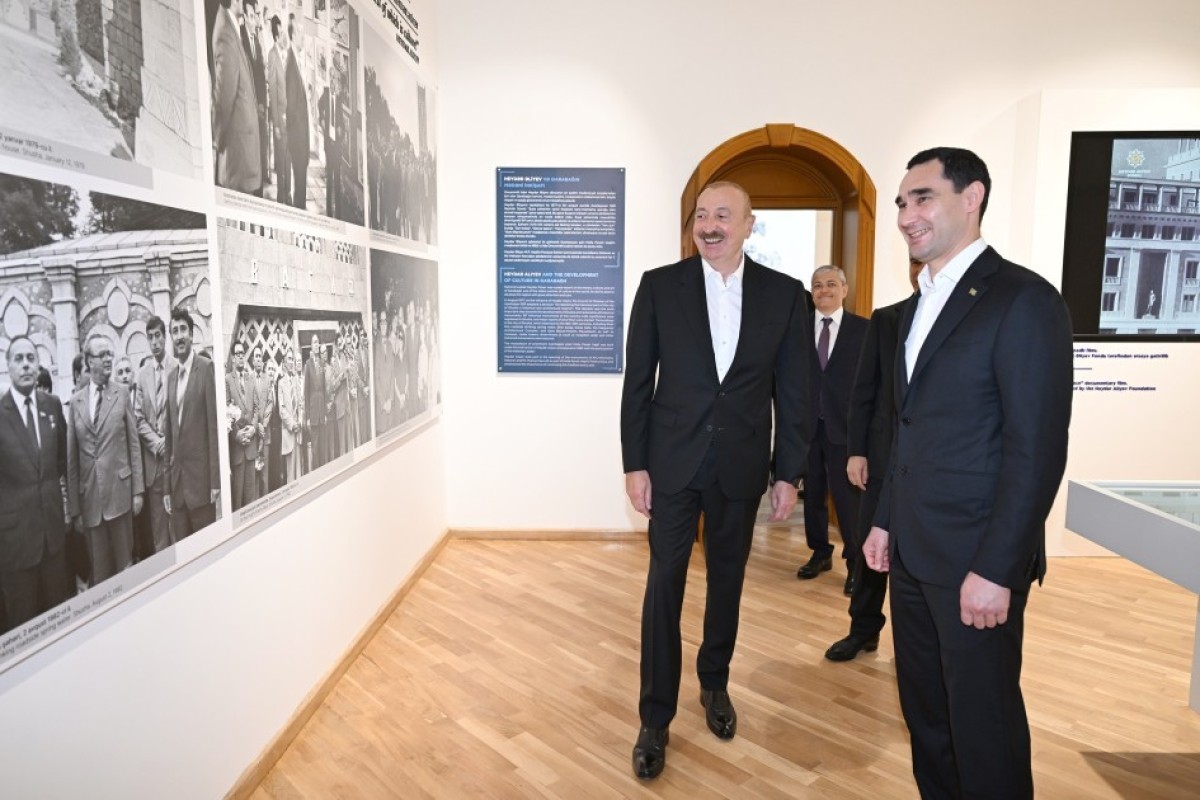 Президенты Азербайджана и Туркменистана ознакомились в Шуше с выставкой «Гейдар Алиев и Карабах»