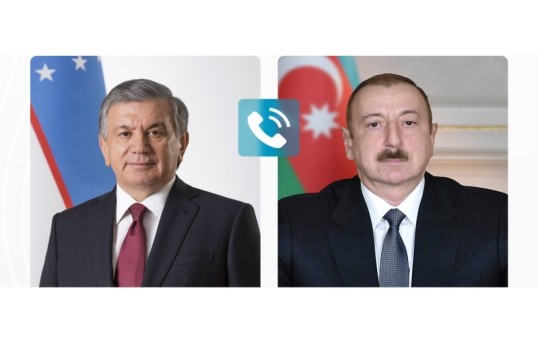 Президент Ильхам Алиев, президент Узбекистана Шавкат Мирзиёев