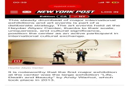Издание New York Post написало о превращении Центра Гейдара Алиева в международный центр искусства