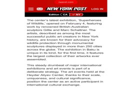 Издание New York Post написало о превращении Центра Гейдара Алиева в международный центр искусства