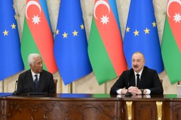 Президент Ильхам Алиев и Антониу Кошта выступили с заявлениями для прессы