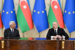 Президент Ильхам Алиев и Антониу Кошта выступили с заявлениями для прессы