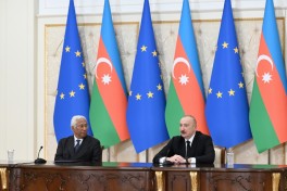 Президент Ильхам Алиев и Антониу Кошта выступили с заявлениями для прессы