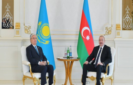 Президент Казахстана Касым-Жомарт Токаев, Президент Азербайджана Ильхам Алиев