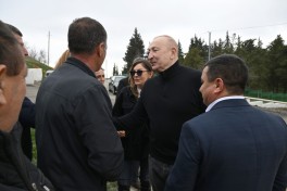Президент Азербайджана ознакомился с работами по восстановлению частных жилых домов и инфраструктуры в селе Ханоба Ходжавендского района-ФОТО-ОБНОВЛЕНО 