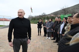 Президент Азербайджана ознакомился с работами по восстановлению частных жилых домов и инфраструктуры в селе Ханоба Ходжавендского района-ФОТО-ОБНОВЛЕНО 