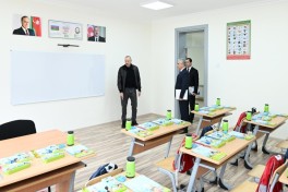 Президент Ильхам Алиев принял участие в открытии нового здания Европейского лицея в Шамахы