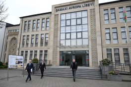 Президент Ильхам Алиев принял участие в открытии нового здания Европейского лицея в Шамахы