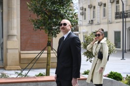 Президент Ильхам Алиев принял участие в открытии улицы Ислама Сафарли в Баку после реконструкции