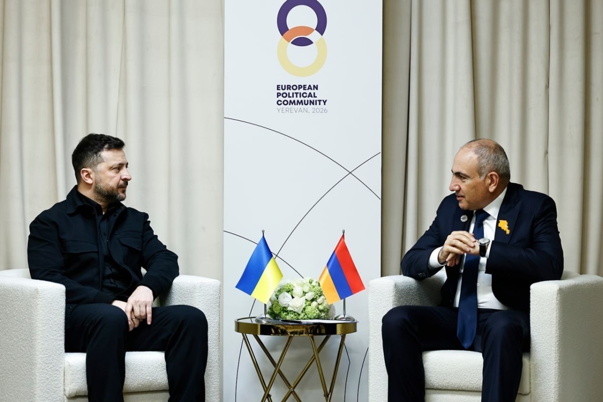 Президент Украины Владимир Зеленский, премьер-министр Армении Никол Пашинян