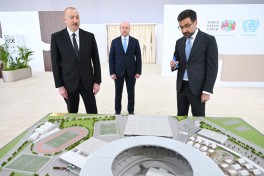 Президент Ильхам Алиев ознакомился с работами, проводимыми в связи с WUF13 на территории Бакинского олимпийского стадиона-ФОТО 