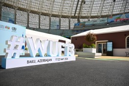 Президент Ильхам Алиев ознакомился с работами, проводимыми в связи с WUF13 на территории Бакинского олимпийского стадиона-ФОТО 