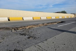 На мосту на автодороге Баку–Алят–Газах–Грузия произошло обрушение, движение ограничено - ФОТО 