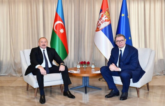 Президент Азербайджана Ильхам Алиев, Президент Сербии Александар Вучич