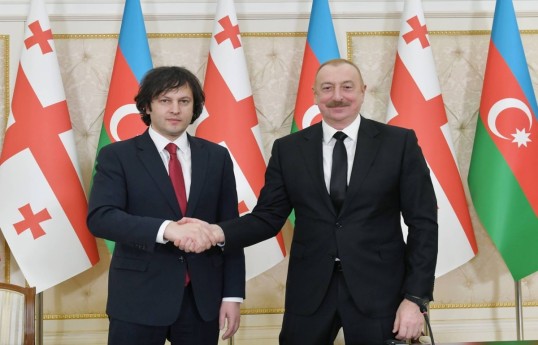 Президент Азербайджана Ильхам Алиев, Премьер-министр Грузии Ираклий Кобахидзе