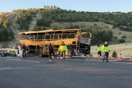 В Турции сгорел пассажирский автобус, погибли 8 человек, включая ребёнка — ФОТО 