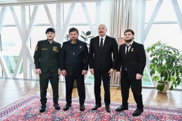 Состоялся совместный обед Президента Ильхама Алиева и Рамзана Кадырова