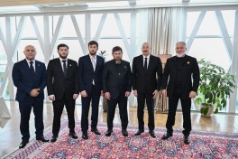 Состоялся совместный обед Президента Ильхама Алиева и Рамзана Кадырова