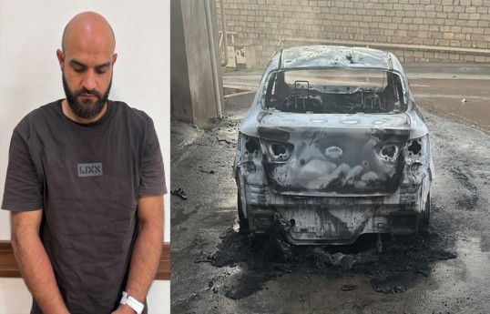 Арестован мужчина, поджегший автомобиль директора школы в Гарадагском районе-МОМЕНТ ПРОИСШЕСТВИЯ 