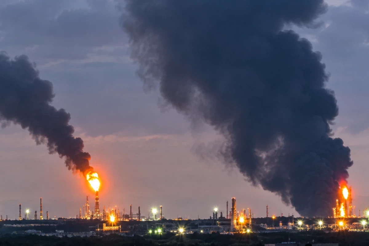 В Сургуте предприятие «Газпрома» подверглось атаке беспилотников, начался сильный пожар