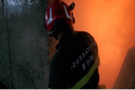 В Бинагадинском районе произошёл пожар в недостроенном здании — ВИДЕО 