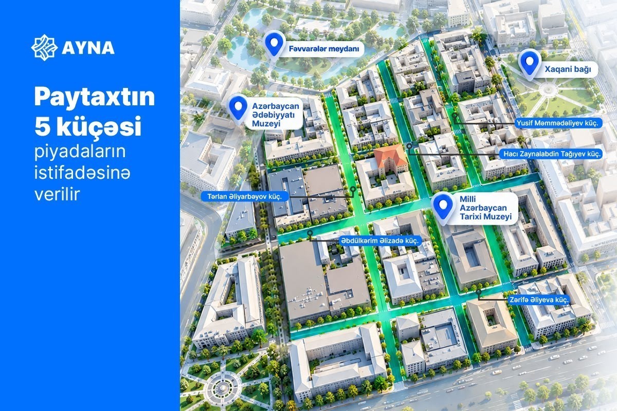 На некоторых центральных улицах Баку ограничение движения автомобилей по выходным будет действовать во все дни недели